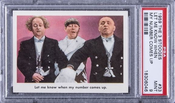 1959 Fleer "Three Stooges" #33 "Let Me Know … " – PSA MINT 9
